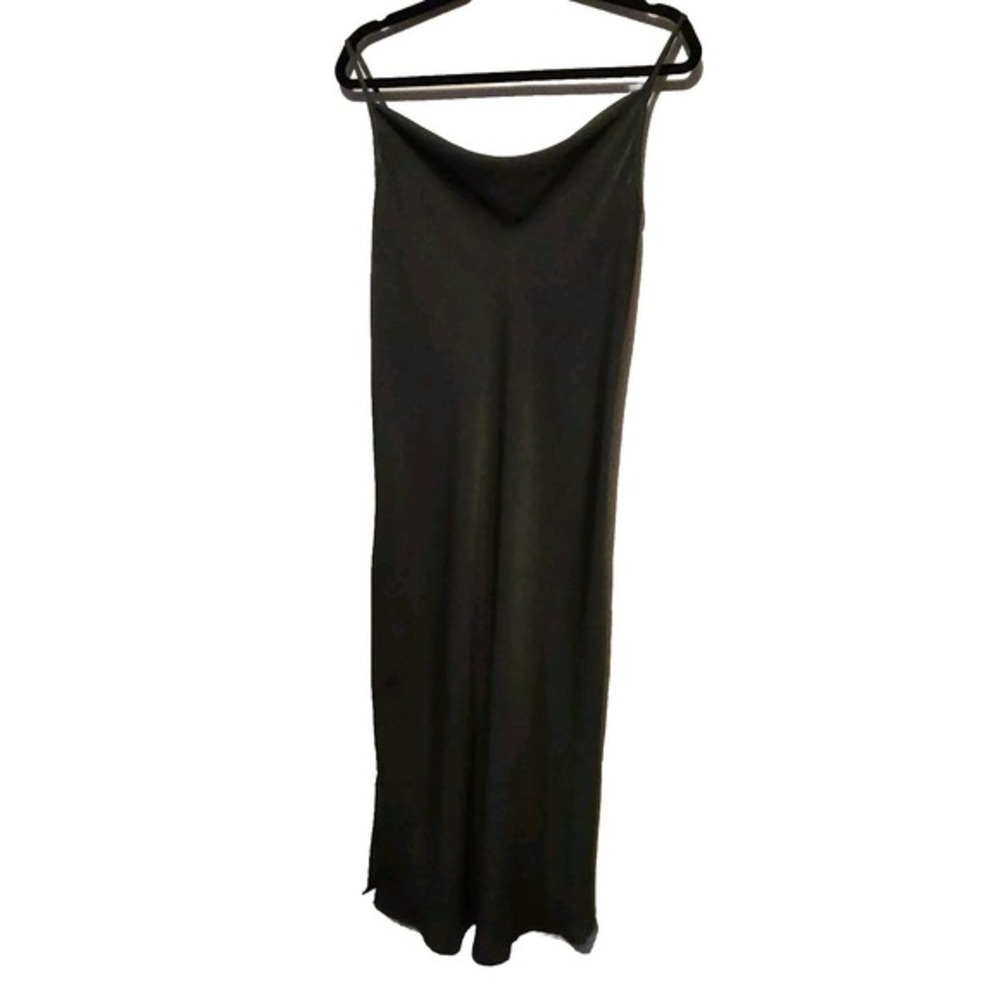 Supesu Womens Sz 4 Dark Green Slip Dress Satin Cowl Neck Dark Fairy Witchygoth